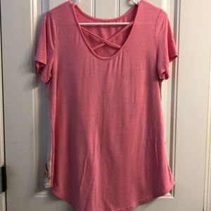 Large pink and floral shirt